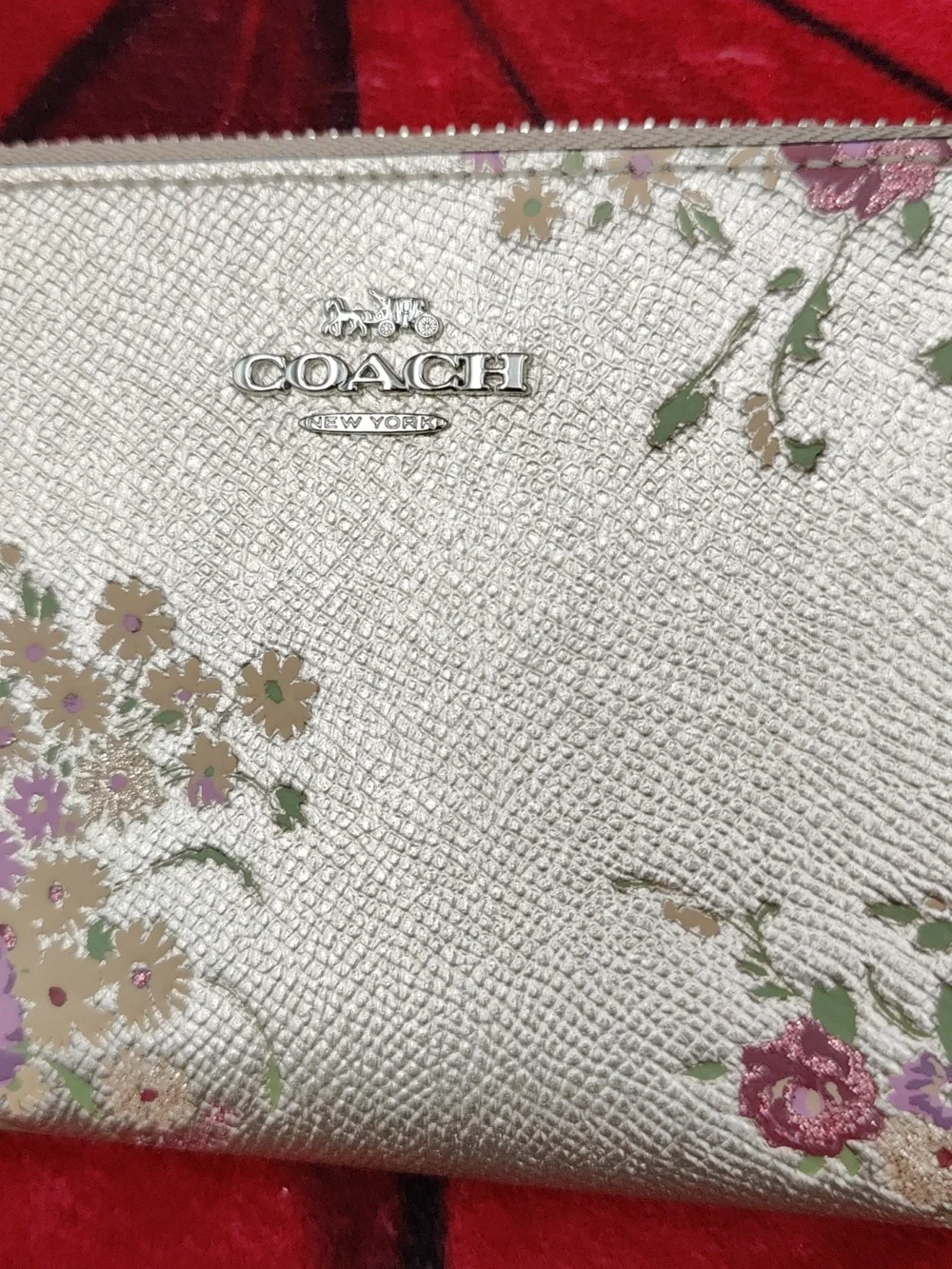 Coach Platinum Floral Wallet